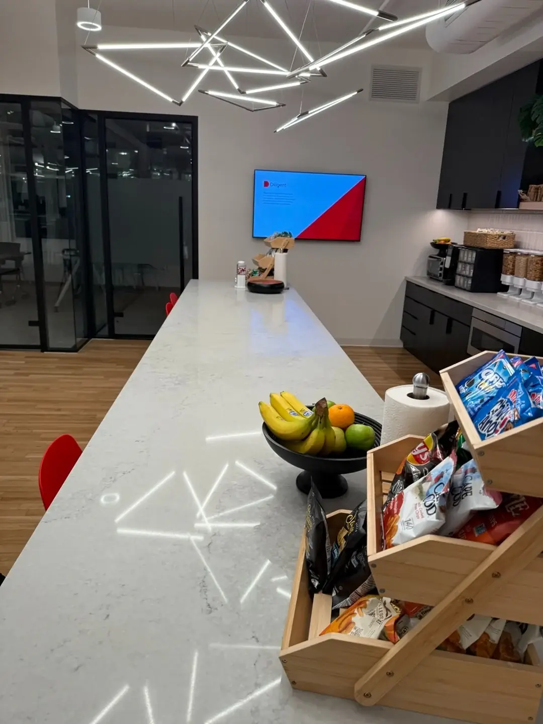Tidy office kitchen island