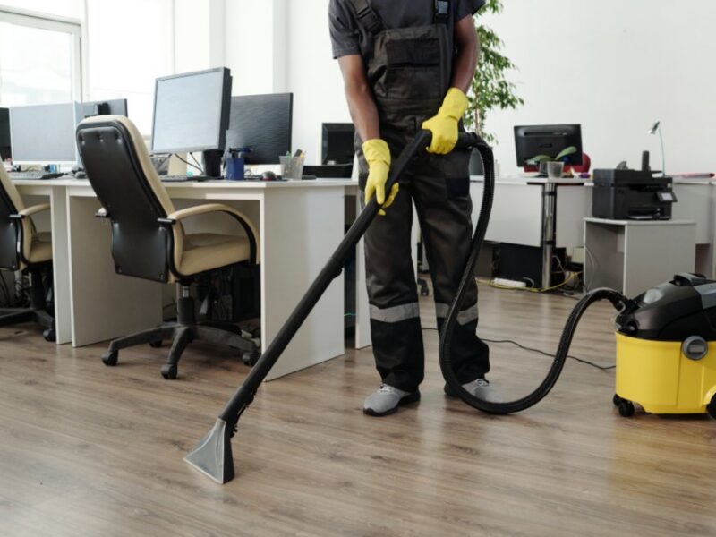 a man cleaning office space in New York